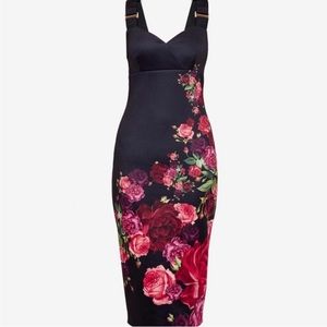 Ted Baker Juxtapose rose midi dress size 1